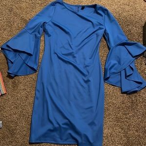 Long ruffle sleeve dress